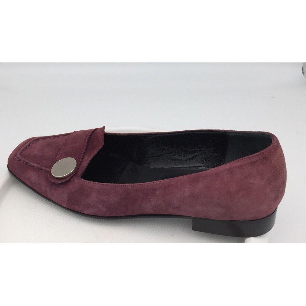 Enrico Gori Burgundy Suede Firenzi Womens' Apron Toe Slip Ons Sz 8M Italy - Picture 3 of 10